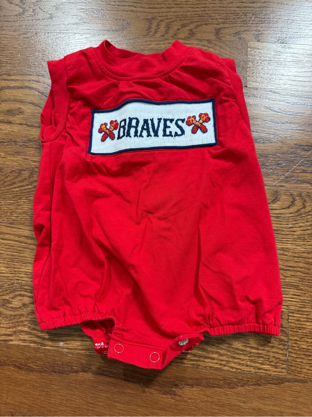 Braves Red Baby Romper